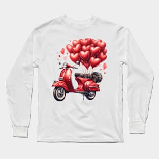 Valentine Vespa Long Sleeve T-Shirt